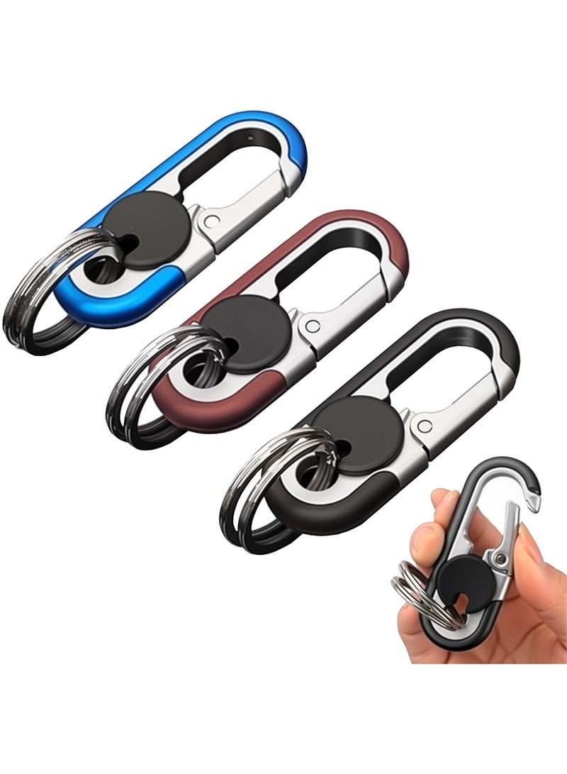 مجموعة مفاتيح سيارة رجالية مكونة من 3 قطع، سلسلة مفاتيح شخصية مبتكرة من الفولاذ المقاوم للصدأ للرجال - Image 1